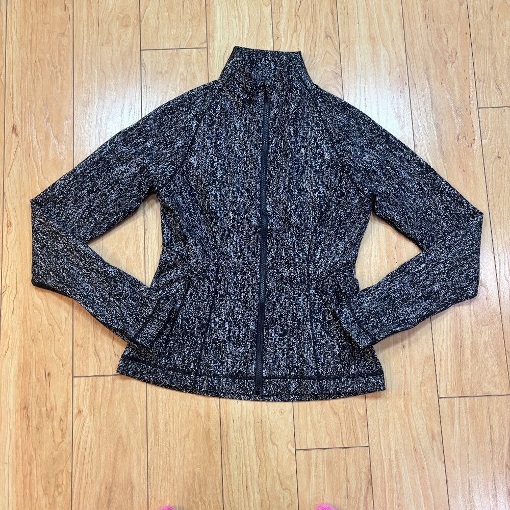 Lululemon Define Jacket Black White Splatter Full Zip Stretch Women's Size 6